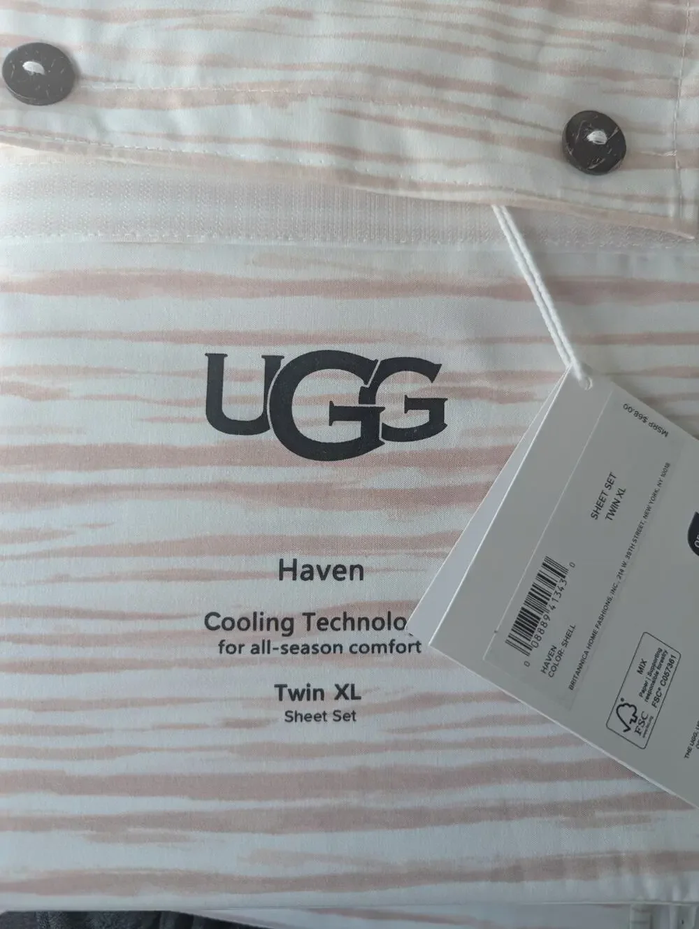 New UGG FIORELLA Twin XL Bedding Sheet Set Rosewater Haven New Oekotex